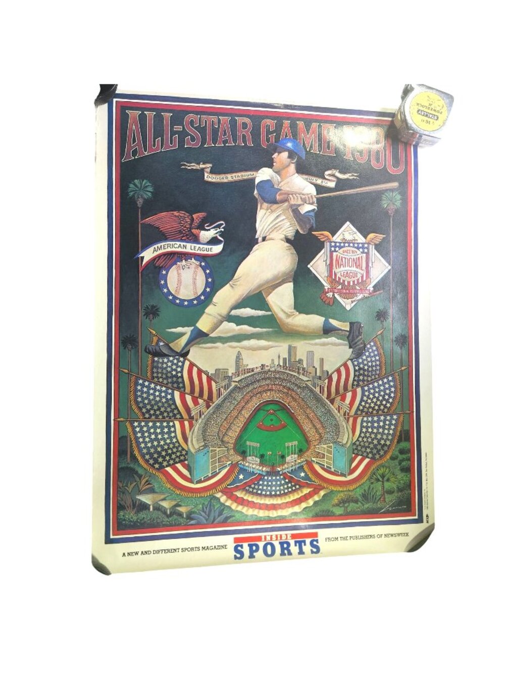 Game Poster All Star Los Angeles Dodgers Official MLB 18x24 Inside Sports 1980
